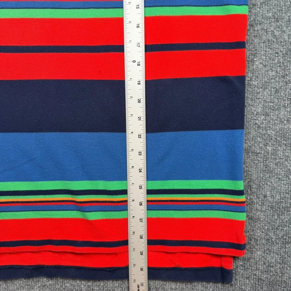 Polo Ralph Lauren Polo Shirt Mens L Multi Color Striped Short Sleeve Cotton